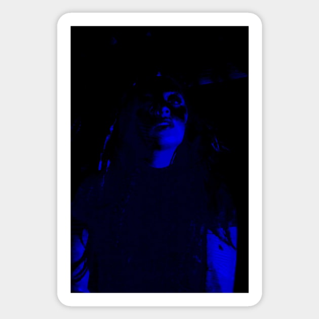 Beautiful girl. Very dark, blue light. Sticker by 234TeeUser234